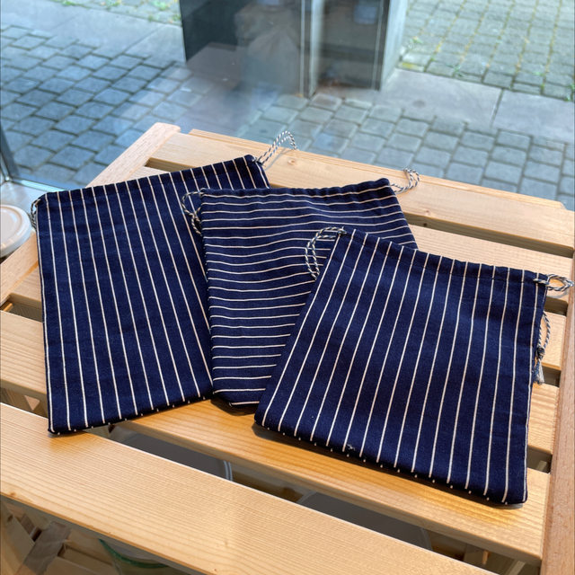 Handgemachte Blaue Stofftaschen in versch. Grössen