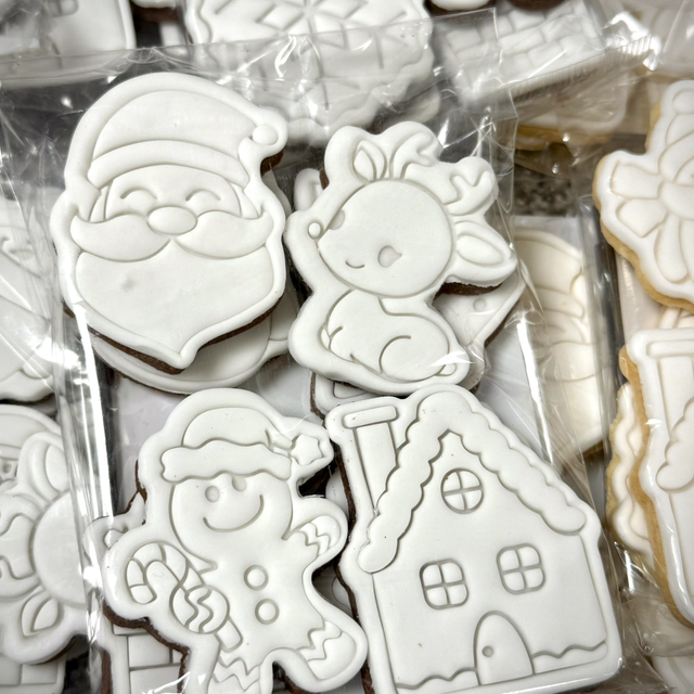 kit biscuits à peindre - thème Noël sachet 8 biscuits