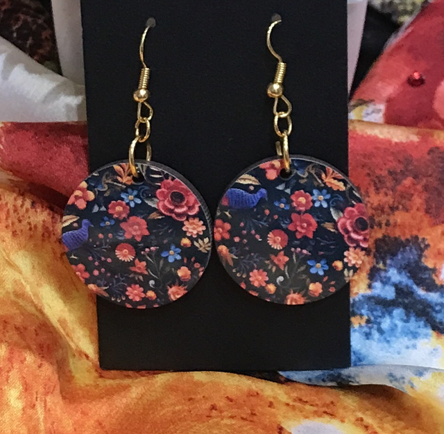 Wood Mixed Coloured Dangling Earrings- MSDE31