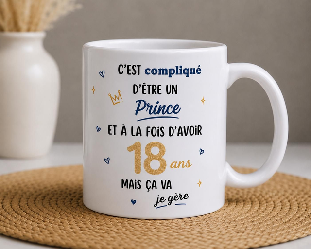 Mug anniversaire 18-29 ans Prince