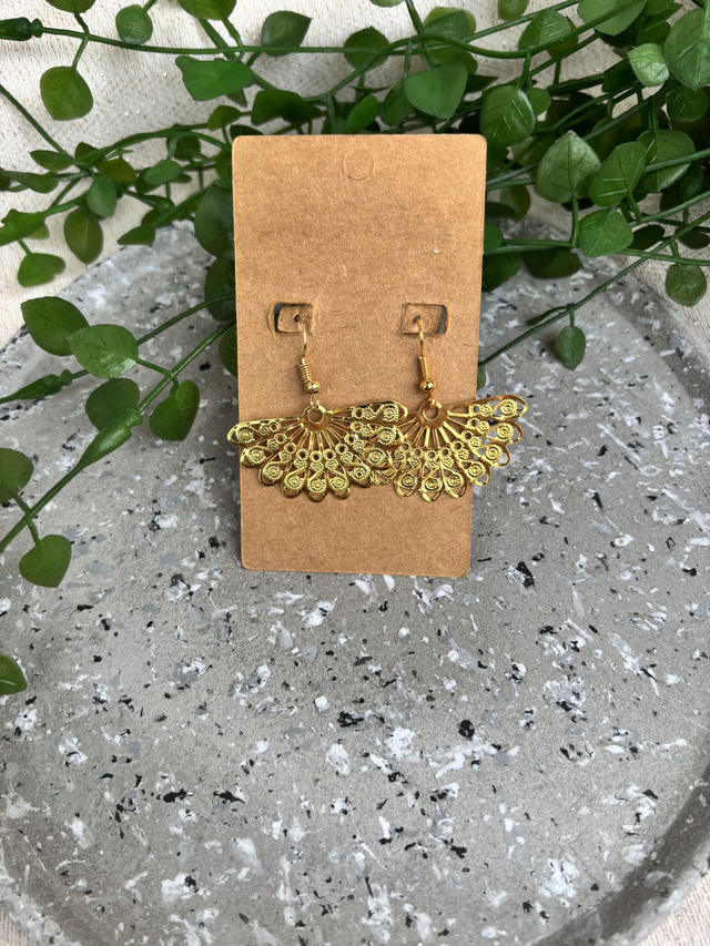 Boucles d’oreilles fantaisies dorées  