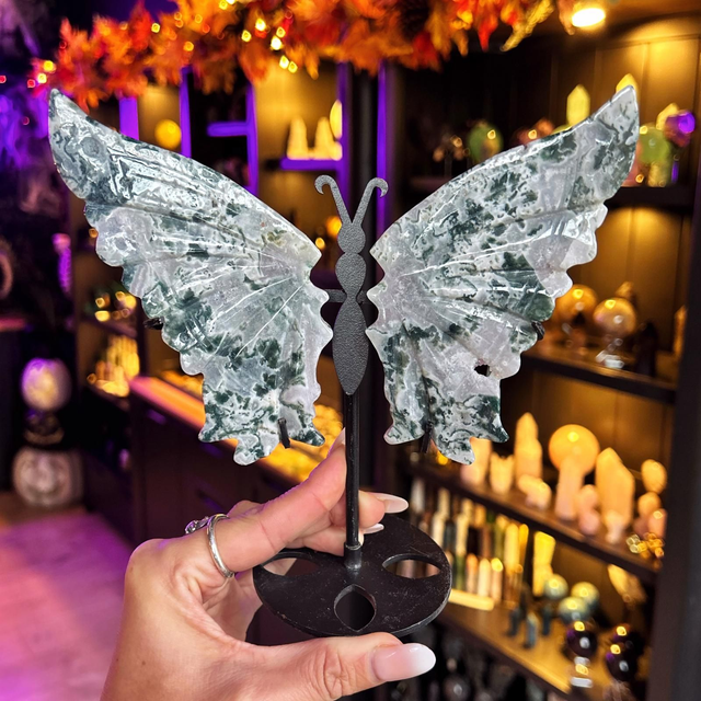 Moss Agate Butterfly Wings R57H6