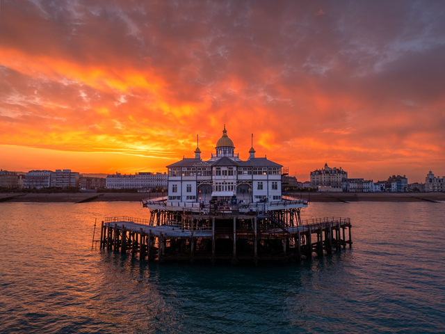 Eastbourne Pier at Sunset - East Sussex | Prints & Mounts | Aerial Photography