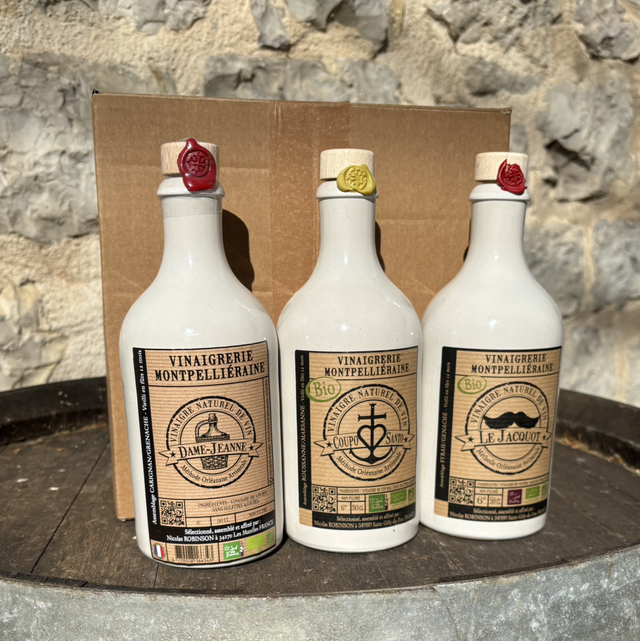 Coffret 3 vinaigres 50cl en grès 