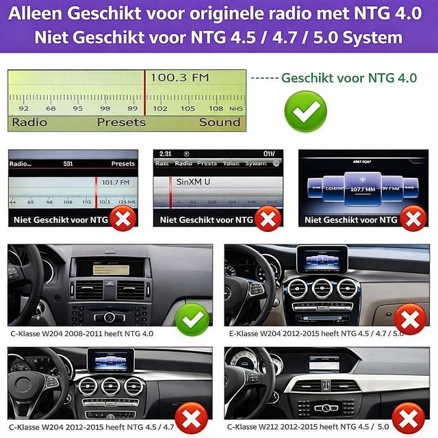Mercedes Benz C E Klasse GLK SLK 2009-2011 NTG 4.0 Carplay