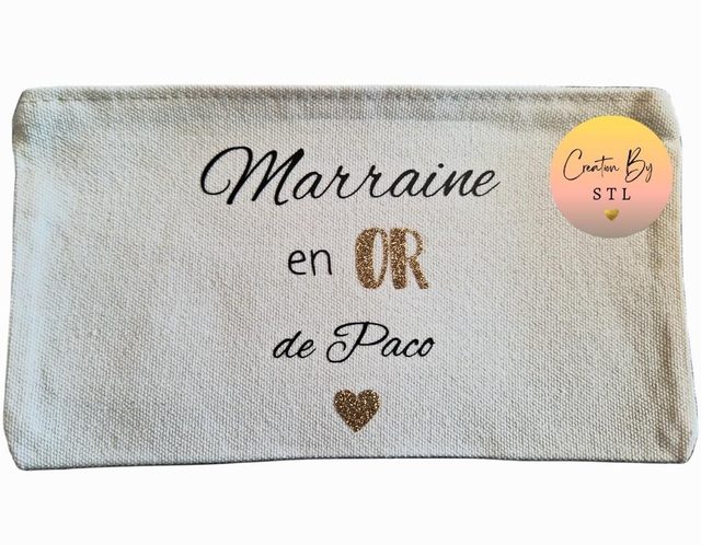 Pochette - Marraine en OR à personnaliser 