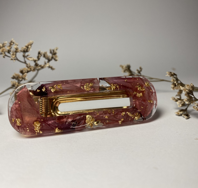 Barrettes rectangle Coquelicot