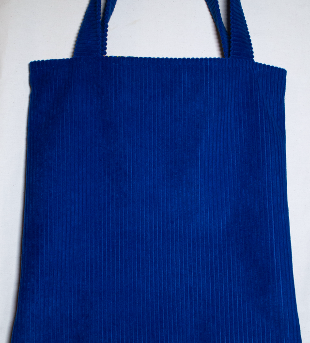 Tote bag en velours bleu dur
