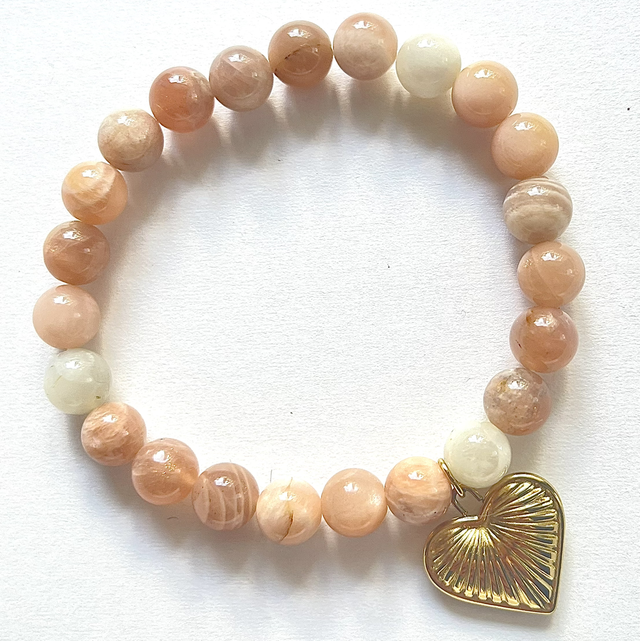 B93 - Bracelet pierre agate et cœur