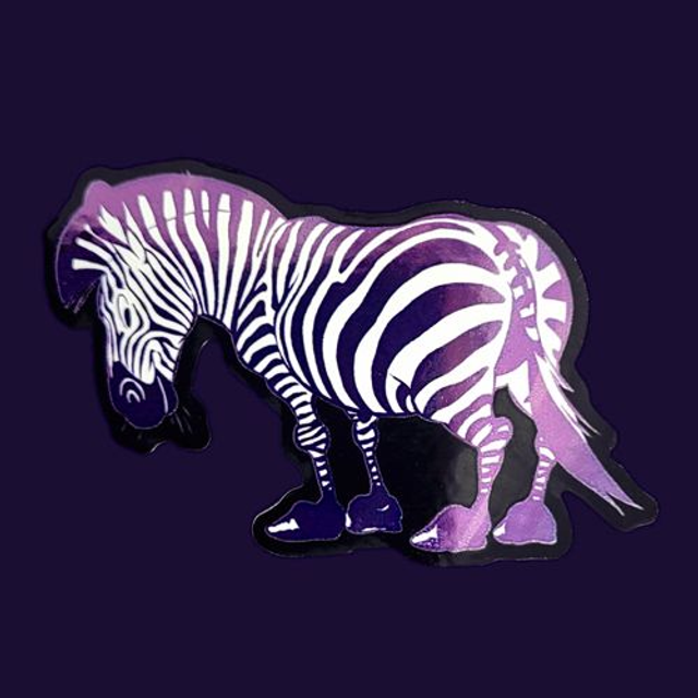 Zebra purple shiny sticker