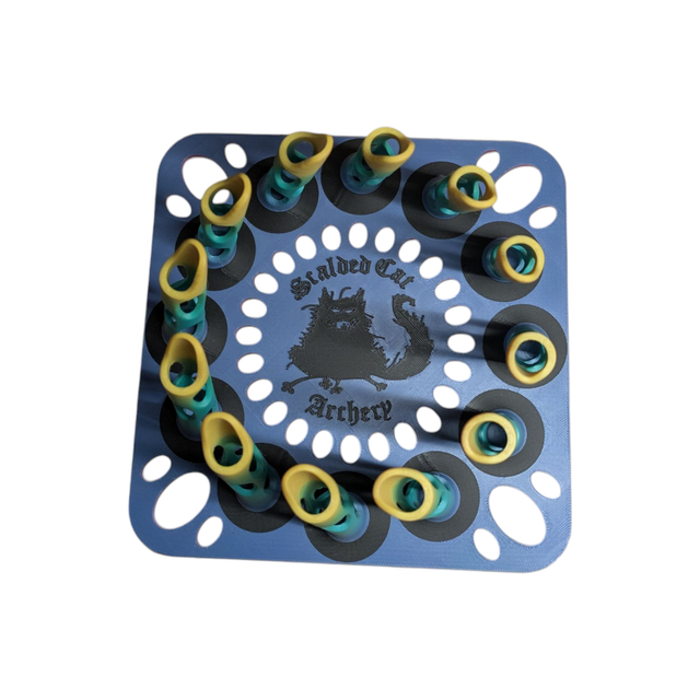 12 Arrow Fletching Stand/ Ground Quiver (Blue, Green and Yellow)