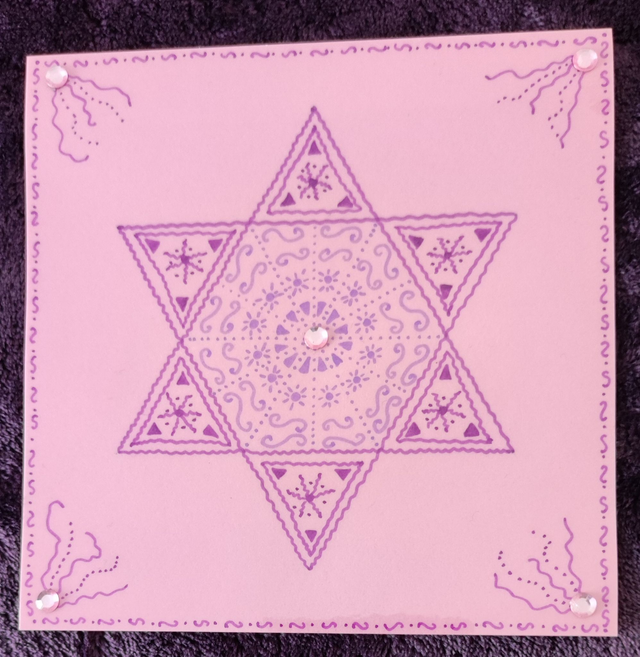 Dessin sceau de Salomon rose 