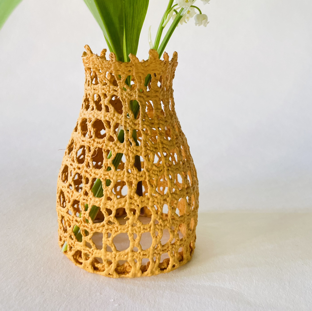 Bouteille dentelle ocre