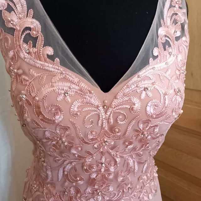 Robe de soirée longue rose