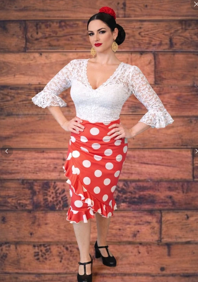 354 Talle M Surjupe portefeuille Flamenco