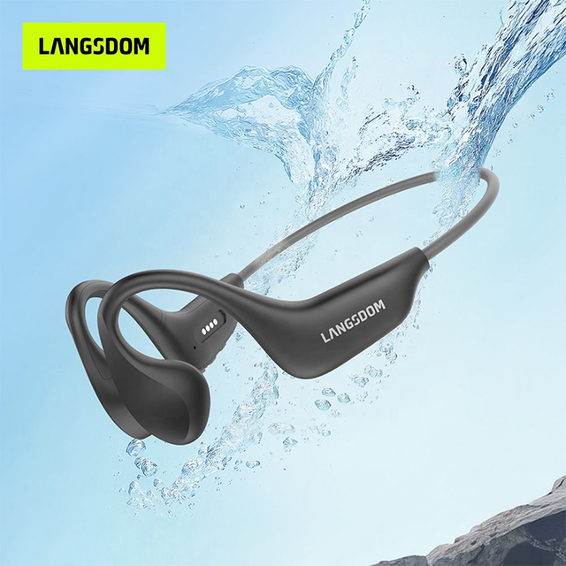 Langsdom IPX8 BE20 Casque Noir à conduction osseuse mémoire de 16 Go