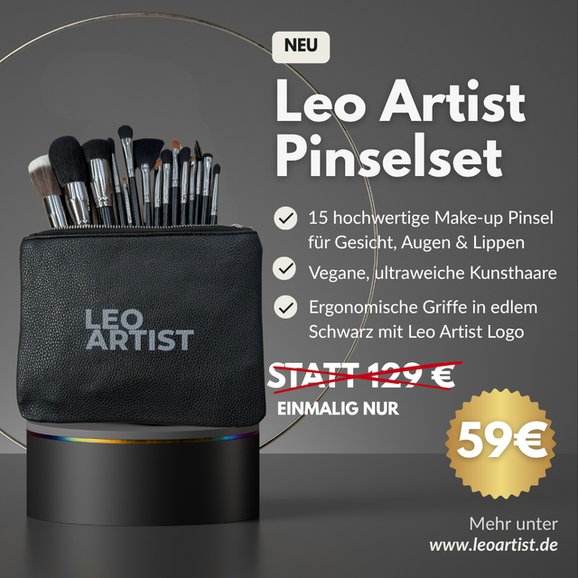 Pinselset 15 Pinsel mit Tasche 