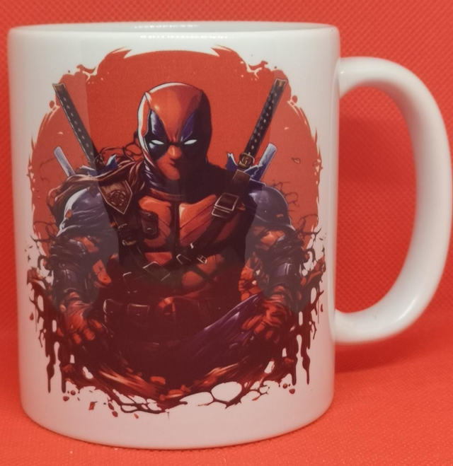 Custom Unofficial Printed Deadpool Design 11oz Coffee Mug. 