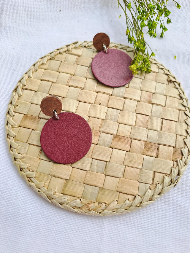 Boucles d'oreilles en matière végétale de pommes 