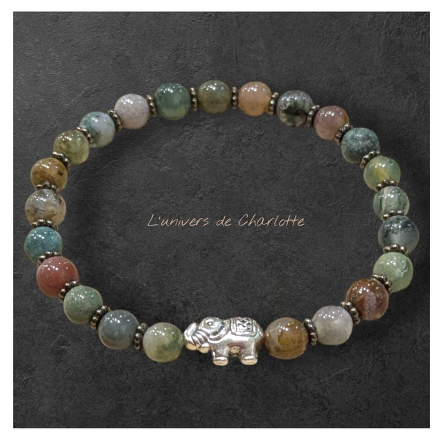 Bracelet &quot;Agate indienne&quot; 6mm BR-124