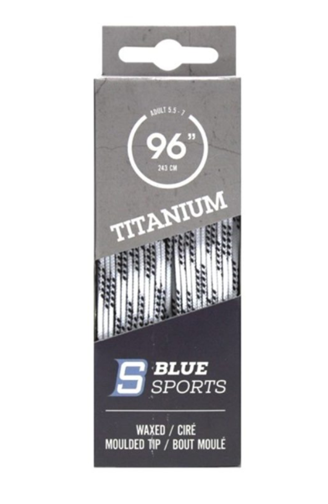 Jääkiekkoluistimen nauha Blue Titanium valkoinen