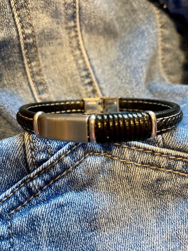 Bracelet cuir Noir