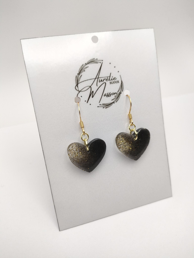 Boucles d'oreilles "Black Heart"