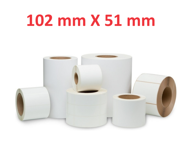 Opaco White Roll Adesivo 102mm x 51mm |  650 labels | Diametro 40mm Ad inchiostro