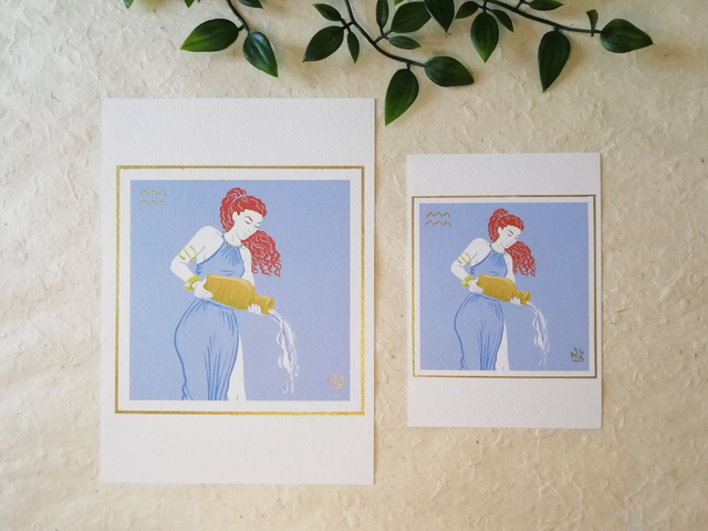 Carte Signe Zodiaque A5 et A6 - Verseau