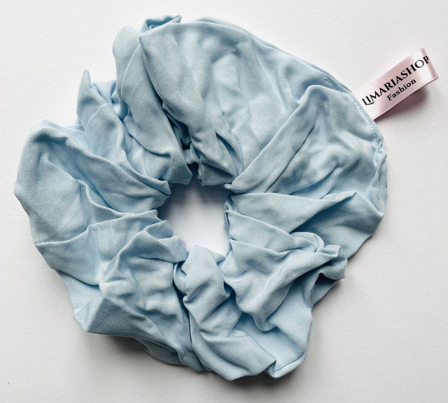Blau Unifarbe Scrunchie