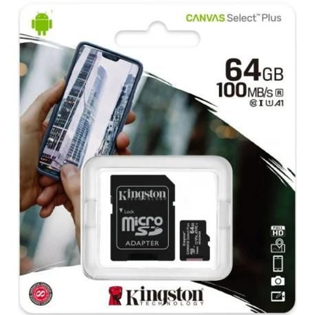 Carte mémoire Micro SD 64Go + adaptateur Kingston