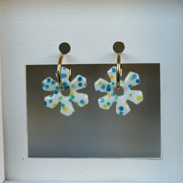 NILA | Motifs Pois bleu vert jaune