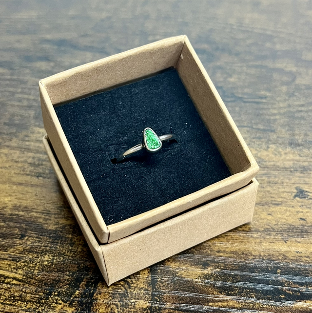 Bague en argent et Grenat Uvarovite - Taille 53