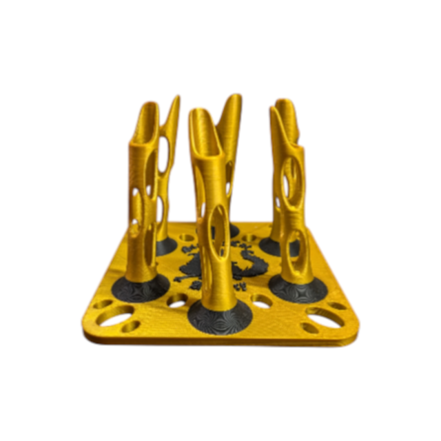 6 Arrow Fletching Stand/ Ground Quiver Gold and Black