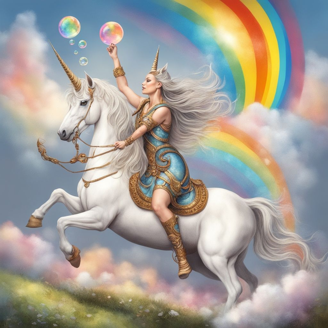 Fantasy Valkyrie Riding a Unicorn T-Shirt