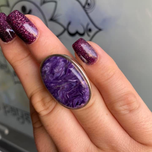 Bague en argent et Charoïte - Taille 55