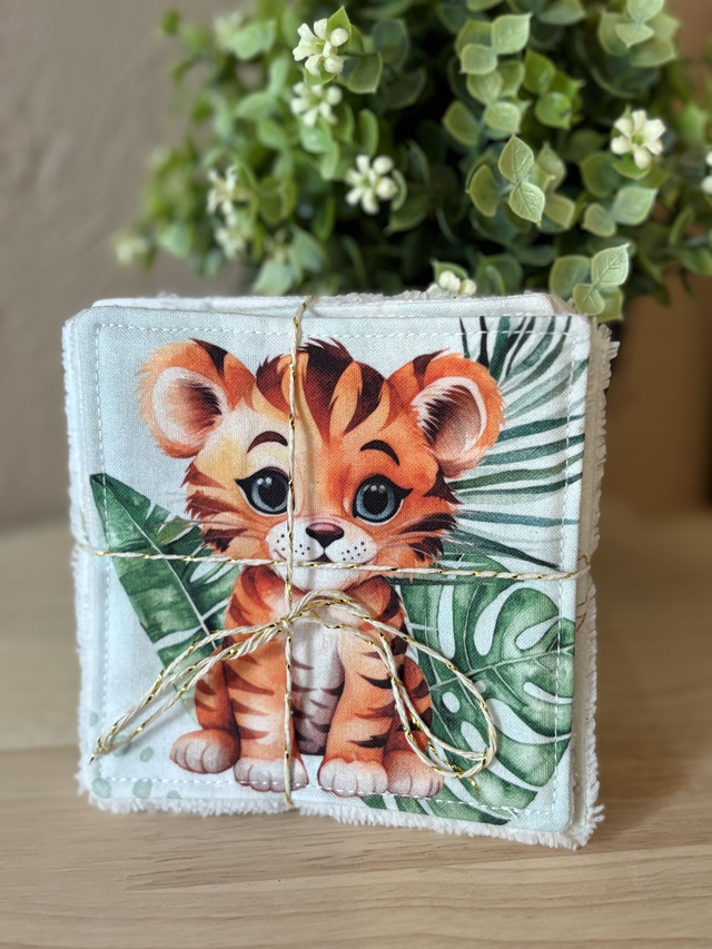 Lingettes tigres - lot de 5