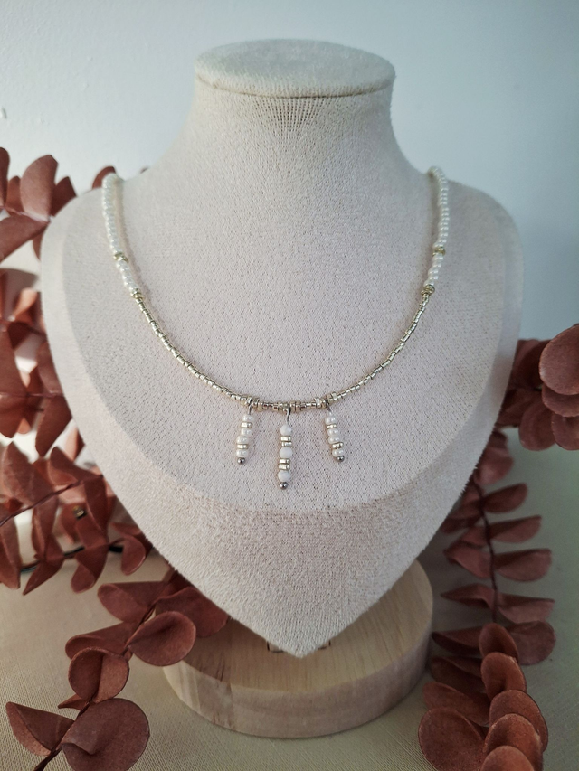 Collier Solaria - blanc argenté