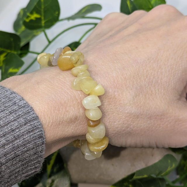Bracelet "Aventurine jaune" baroque BR-219