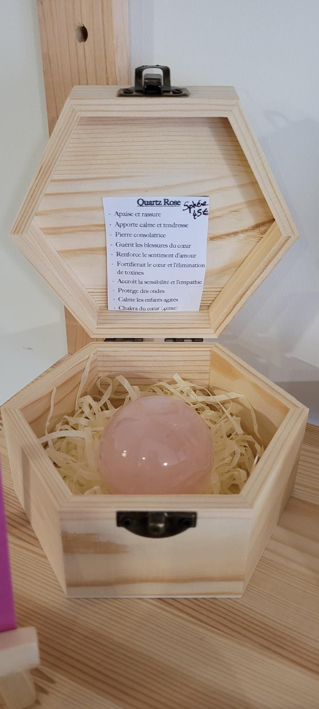 Boite quartz rose Sphère 