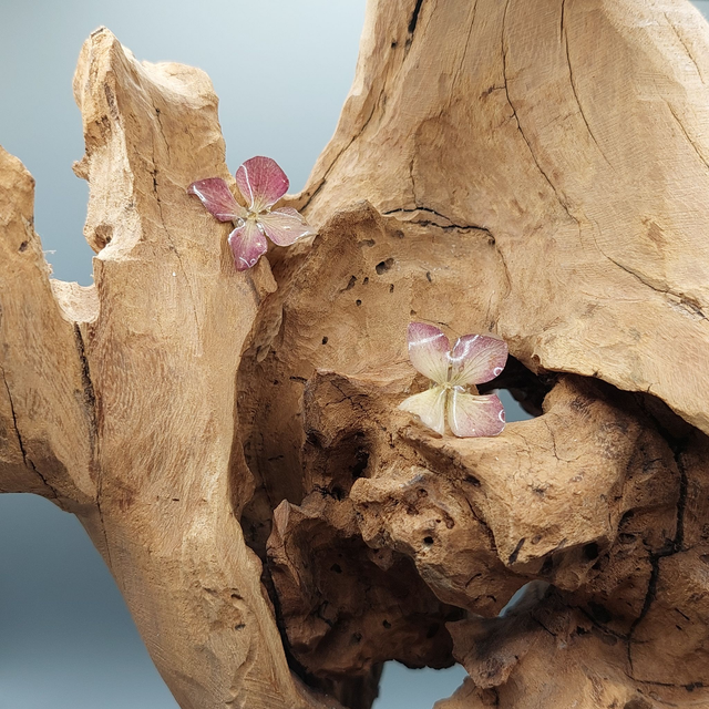 Boucles d’oreilles Hortensias – Bijoux floraux faits main en résine brillante