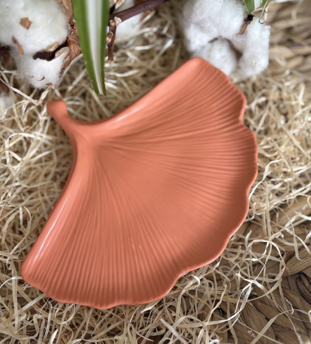 Plateau Ginkgo en jesmonite : Peach