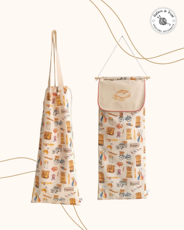 Sac à pain ~ Sac à baguettes ~ Fait main ~ Sur commande 