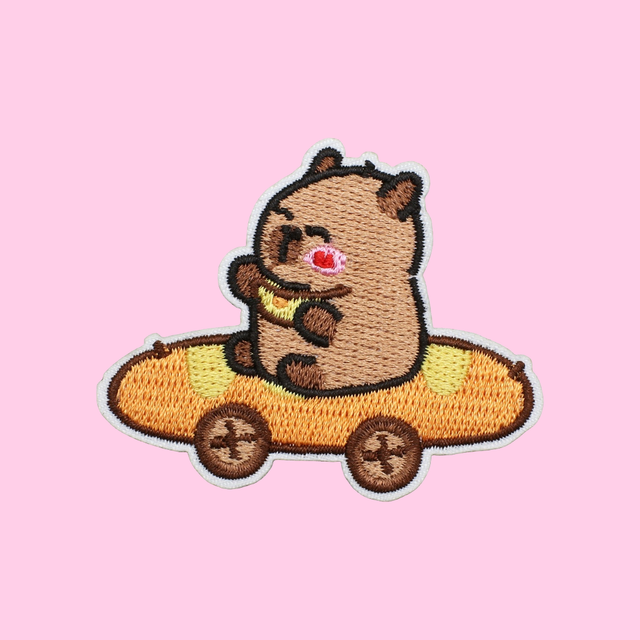 Capybara with Baguette Car