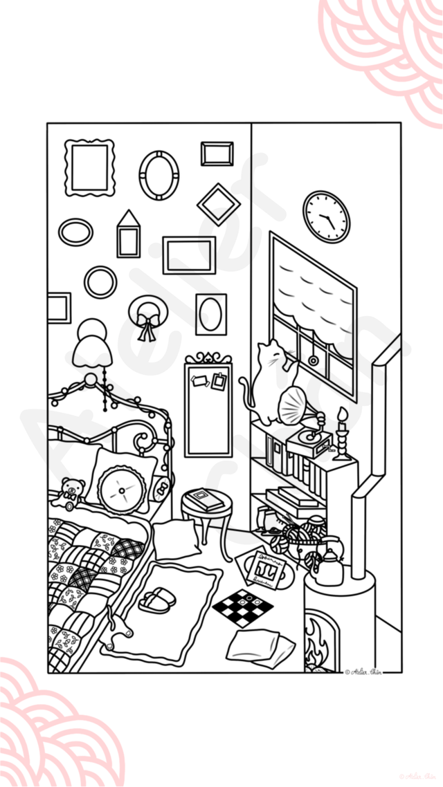 Coloriage « Chambre douillette » 