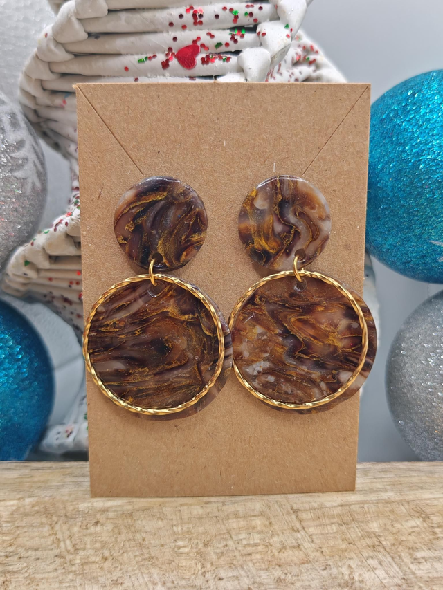 Boucles uniques marbrées marron 