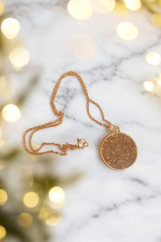 Collier rond doré acier inoxydable hypoallergénique 