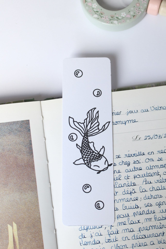 Marque-page « Fleurs asiatiques » à colorier