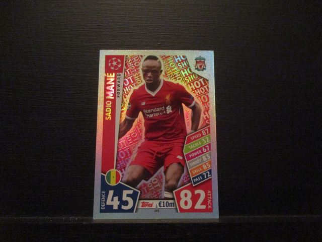 Sadio Mane - UEFA Champions League Match Attax 2017/18 Original Trading Card #195