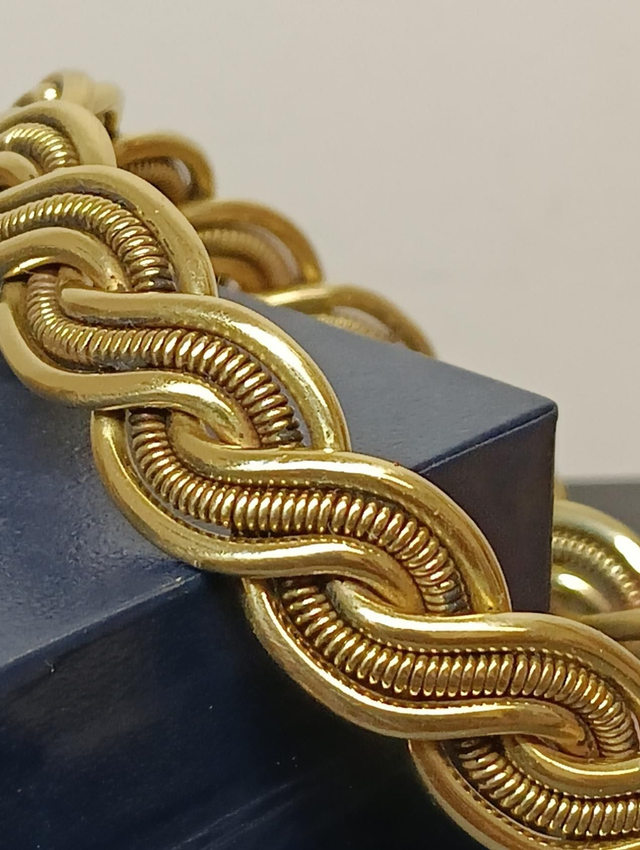 Bracelet laiton tressé Vague,  fermé 